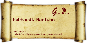 Gebhardt Mariann névjegykártya